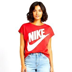 Nike Sportswear Just Do It Swoosh T-Shirt in Rush Pink Size Small